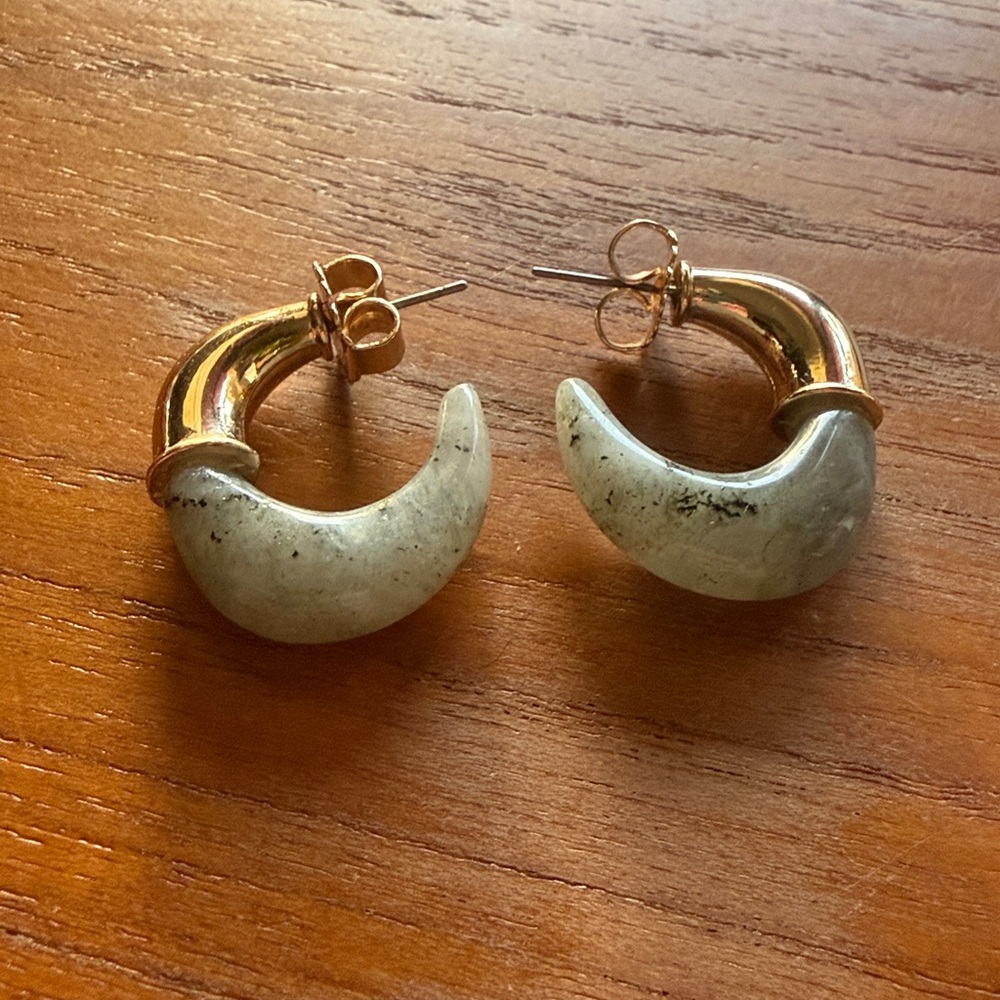 Anthropologie Stone Inset Earrings - Picture 2 of 3